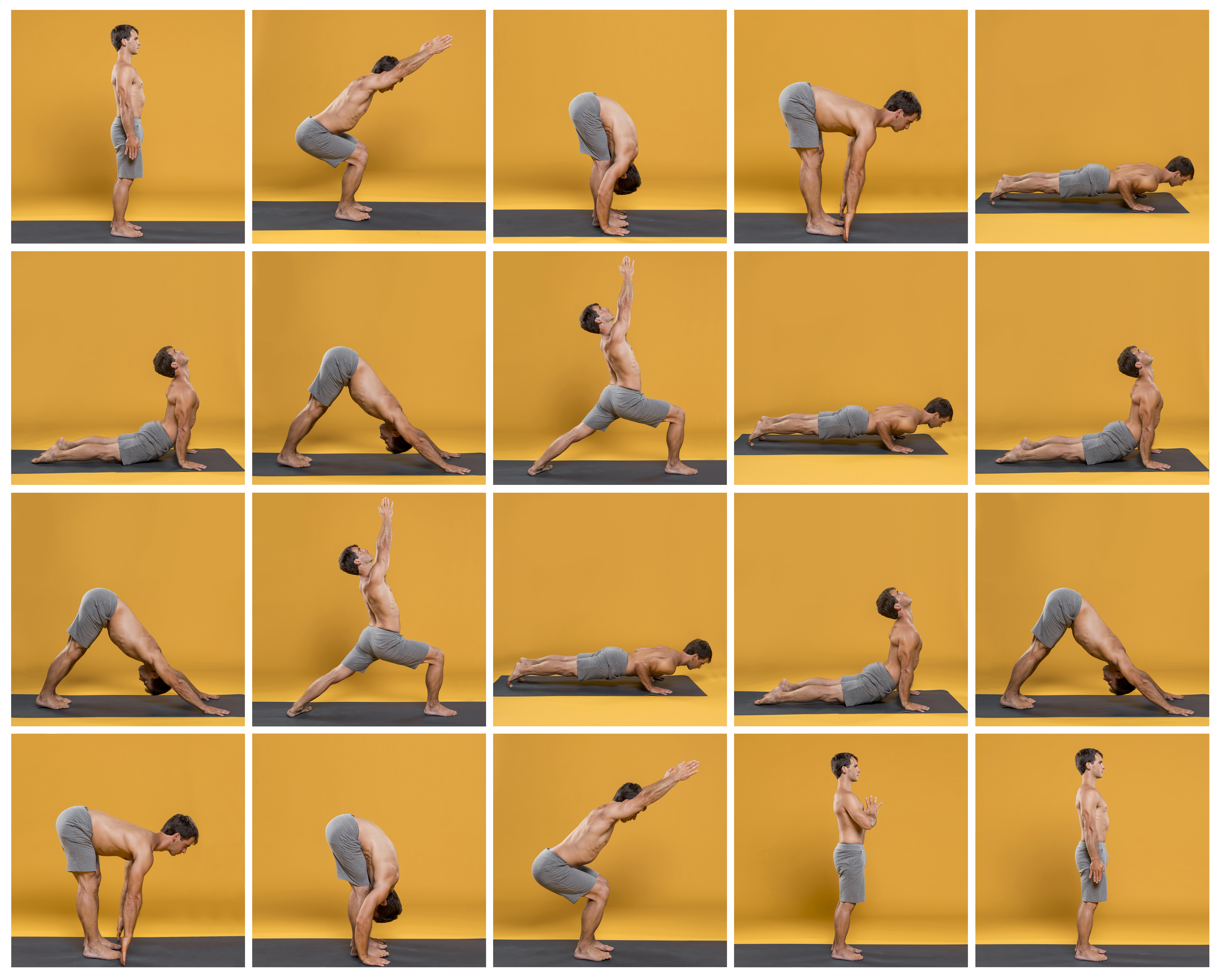 colaz of yoga poses